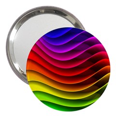 Spectrum Rainbow Background Surface Stripes Texture Waves 3  Handbag Mirrors by Simbadda