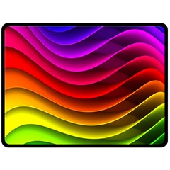 Spectrum Rainbow Background Surface Stripes Texture Waves Double Sided Fleece Blanket (large) 