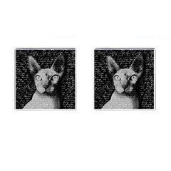 Sphynx Cat Cufflinks (square)