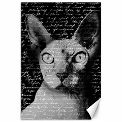 Sphynx Cat Canvas 12  X 18   by Valentinaart