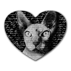 Sphynx Cat Heart Mousepads by Valentinaart