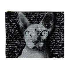 Sphynx Cat Cosmetic Bag (xl) by Valentinaart