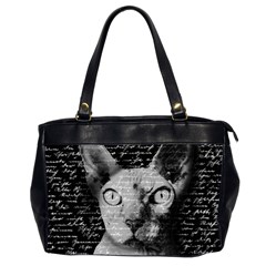 Sphynx Cat Office Handbags (2 Sides)  by Valentinaart