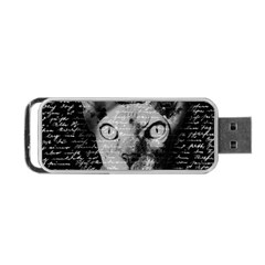 Sphynx Cat Portable Usb Flash (two Sides) by Valentinaart