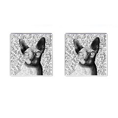 Sphynx Cat Cufflinks (square) by Valentinaart