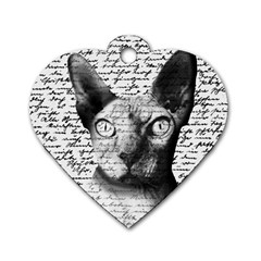 Sphynx cat Dog Tag Heart (Two Sides)