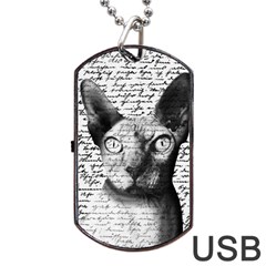 Sphynx cat Dog Tag USB Flash (Two Sides)