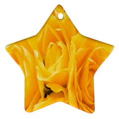 Yellow Neon Flowers Ornament (star) by Simbadda