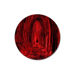 Tunnel Red Black Light Magnet 3  (round) by Simbadda