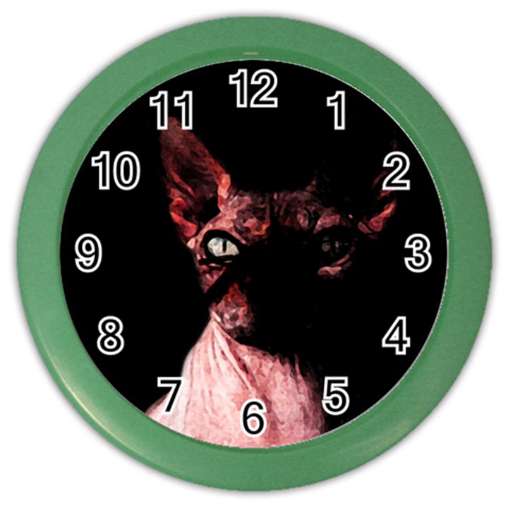 Sphynx cat Color Wall Clocks