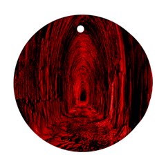 Tunnel Red Black Light Round Ornament (two Sides)