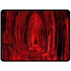 Tunnel Red Black Light Fleece Blanket (large)  by Simbadda