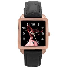 Sphynx cat Rose Gold Leather Watch 