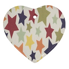 Star Colorful Surface Heart Ornament (two Sides) by Simbadda