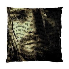 Kurt Cobain Standard Cushion Case (one Side) by Valentinaart