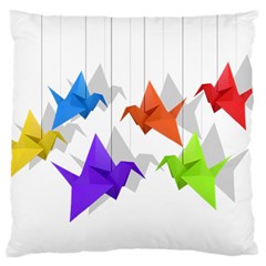 Paper Cranes Large Cushion Case (one Side) by Valentinaart