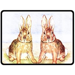 Rabbits  Double Sided Fleece Blanket (large)  by Valentinaart