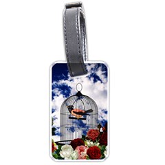 Vintage Bird In The Cage  Luggage Tags (one Side)  by Valentinaart