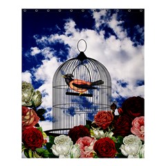 Vintage Bird In The Cage  Shower Curtain 60  X 72  (medium)  by Valentinaart