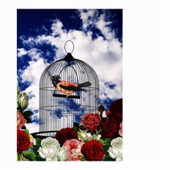 Vintage Bird In The Cage  Small Garden Flag (two Sides) by Valentinaart