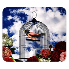 Vintage Bird In The Cage  Double Sided Flano Blanket (small)  by Valentinaart