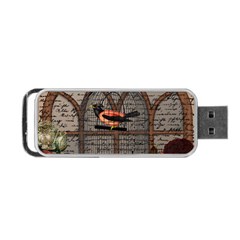 Vintage Bird In The Cage Portable Usb Flash (two Sides) by Valentinaart