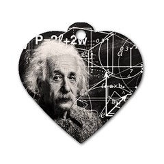 Albert Einstein Dog Tag Heart (one Side) by Valentinaart