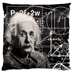 Albert Einstein Large Flano Cushion Case (one Side) by Valentinaart