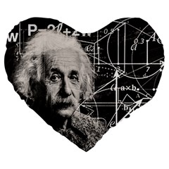 Albert Einstein Large 19  Premium Flano Heart Shape Cushions by Valentinaart