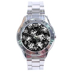 Pattern Stainless Steel Analogue Watch