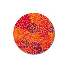 Floral Pattern Magnet 3  (round) by Valentinaart