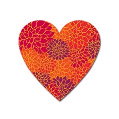 Floral Pattern Heart Magnet by Valentinaart