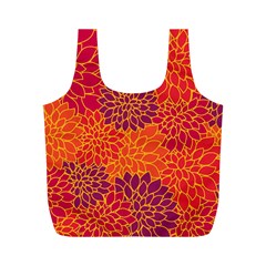 Floral Pattern Full Print Recycle Bags (m)  by Valentinaart