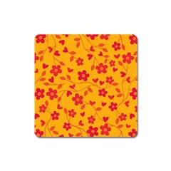 Floral Pattern Square Magnet by Valentinaart