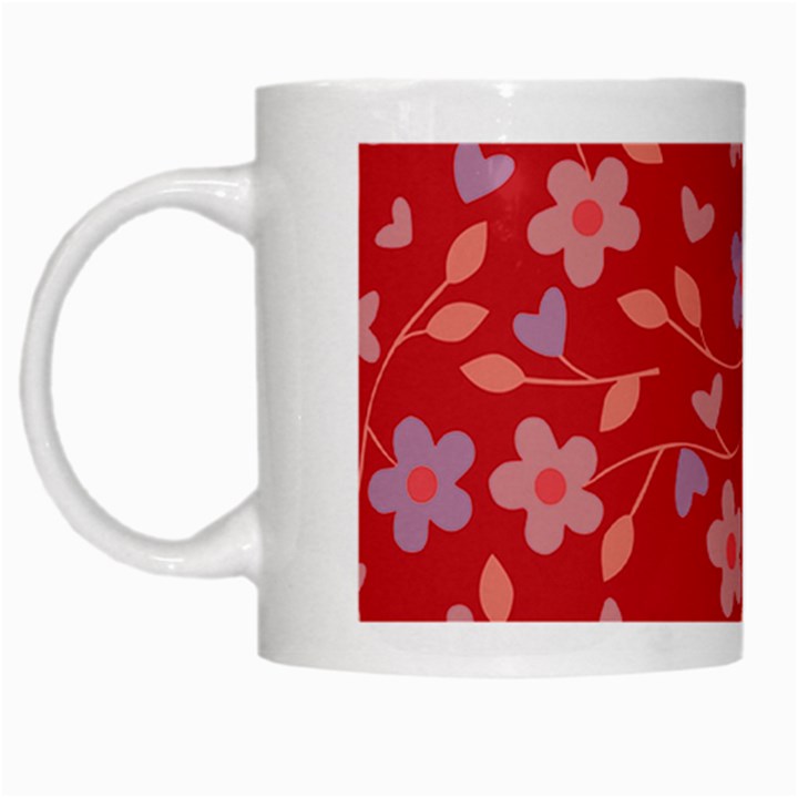 Floral pattern White Mugs