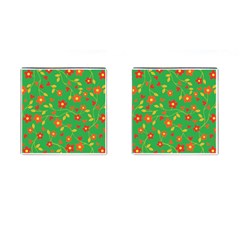 Floral Pattern Cufflinks (square)