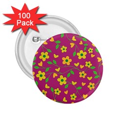 Floral Pattern 2 25  Buttons (100 Pack) 