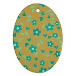 Floral pattern Oval Ornament (Two Sides) Front