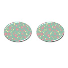 Floral Pattern Cufflinks (oval)