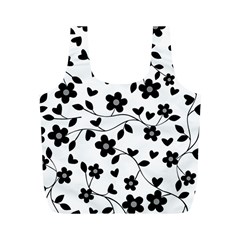 Floral Pattern Full Print Recycle Bags (m)  by Valentinaart