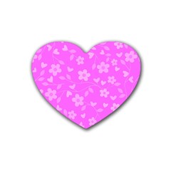 Floral Pattern Heart Coaster (4 Pack) 