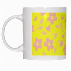 Floral Pattern White Mugs by Valentinaart