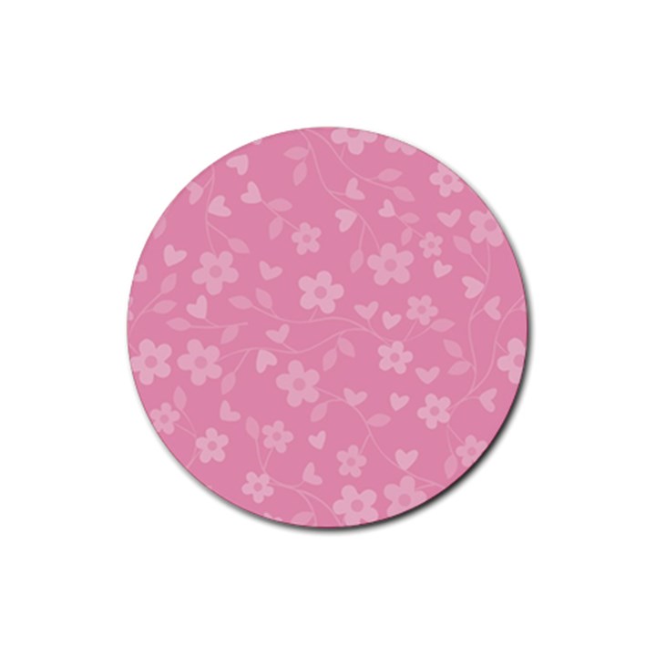 Floral pattern Rubber Round Coaster (4 pack) 