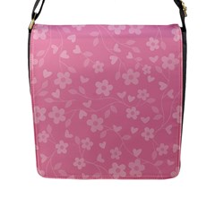 Floral pattern Flap Messenger Bag (L) 