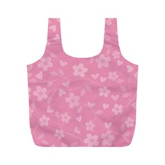 Floral pattern Full Print Recycle Bags (M) 