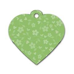 Floral Pattern Dog Tag Heart (one Side) by Valentinaart