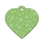 Floral pattern Dog Tag Heart (Two Sides) Back