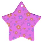 Floral pattern Star Ornament (Two Sides) Back