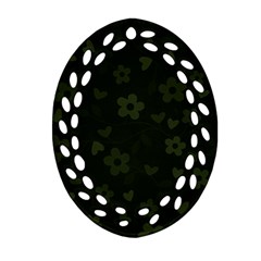Floral Pattern Oval Filigree Ornament (two Sides) by Valentinaart