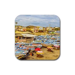 Engabao Beach At Guayas District Ecuador Rubber Coaster (square)  by dflcprints